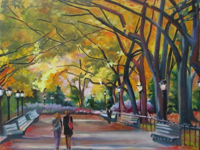 Autumn Park Walk by Maxine Shore