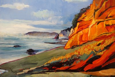 Vibrant Coastal Cliffs by Maxine Shore