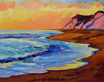 Vibrant Coastal Sunset by Maxine Shore