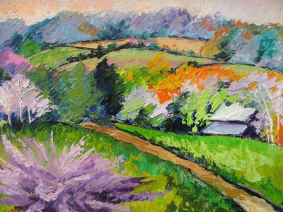 Vibrant Countryside Path by Maxine Shore