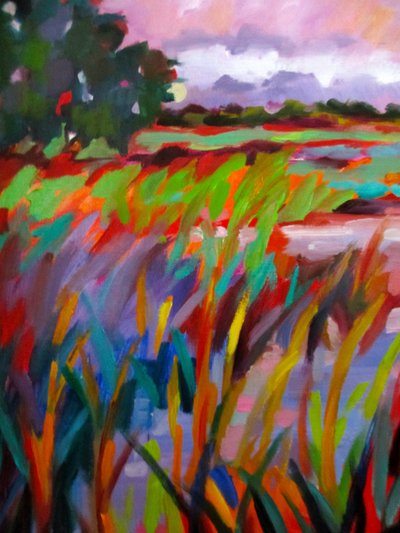 Vibrant Marsh Sunset by Maxine Shore