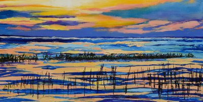 Vibrant Marsh Sunset by Maxine Shore