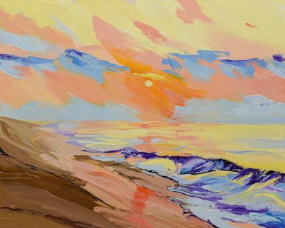 Vibrant Ocean Sunset by Maxine Shore