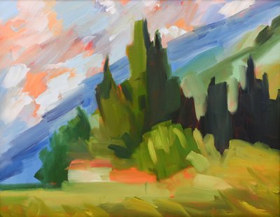 Vibrant Rural Landscape by Maxine Shore