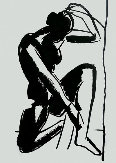 Graceful Seated Nude by May Hilma