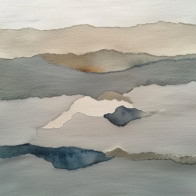 Hazy Mountain Layers by May Hilma