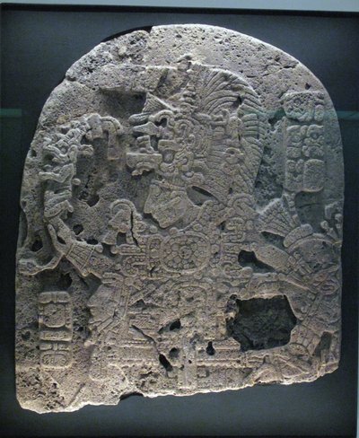 Panel fragment with ruler, Late Classic period, 600-900 AD by Mayan