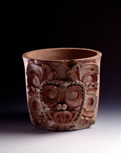 Pre-Columbian Art, Mayan Civilization, Classical Period: Vase Decorated with the Representation of the Solar God. From Peten, Guatemala. Guatemala, Museo Nazionale di Archeologia e Etnologia by Mayan Mayan