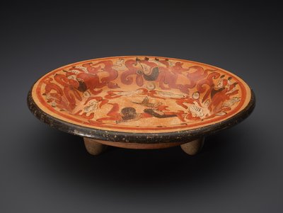 Tripod Plate with God N and Coatimundis, 600-900 AD by Mayan Mayan