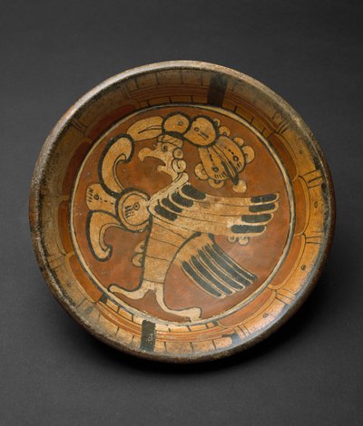 Tripod Plate with Supernatural Bird, 550-800 AD by Mayan Mayan