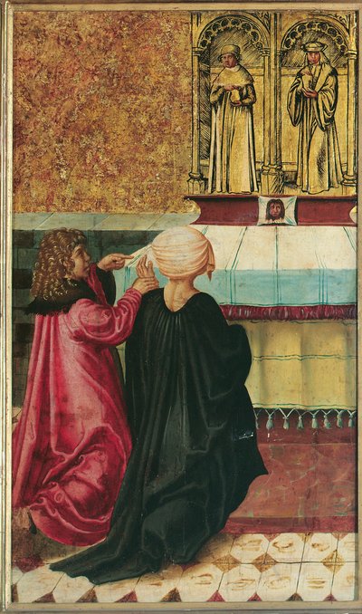 A Man Commends His Wife to Saints Cosmas and Damian by Meister der Legendenszenen