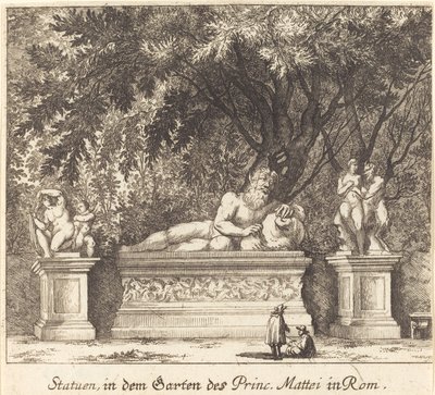 Gardens of Prince Mattei, Rome by Melchior Küsel after Johann Wilhelm Baur