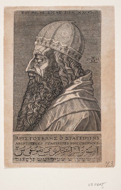 Aristotle, half-length portrait, profile toward the left by Melchior Lorck