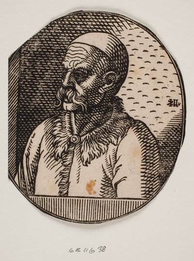 Bust of a Man with Beard and Skullcap; 3/4 Profile towards the Left by Melchior Lorck