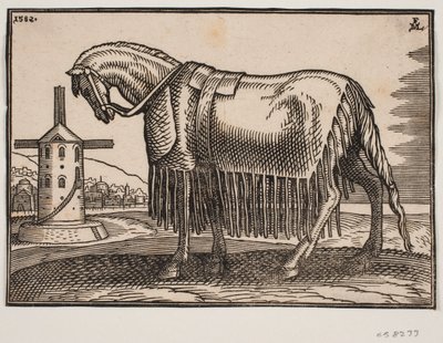 Horse Covered with Caparison, Profile to the Left by Melchior Lorck