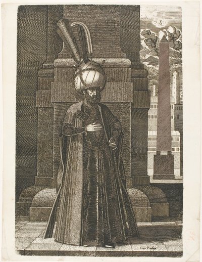 Portrait of Ismail, Ambassador of the Persian Shah Tahmasp I, Standing by Melchior Lorck