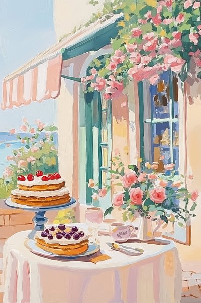 French Dessert Cafe by Melloi Art Prints