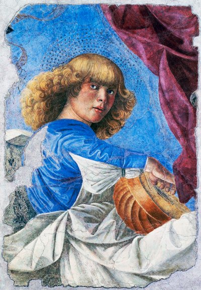 Angel playing lute (detail) by Melozzo da Forli
