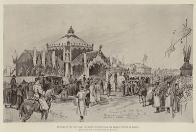 Funeral of the Late Czar, Procession Starting from the Railway Station at Moscow by Melton Prior