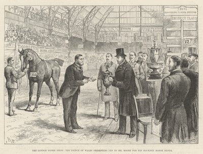 The London Horse Show, the Prince of Wales Presenting Cup to Mr Moore for his Hackney Horse Rufus by Melton Prior