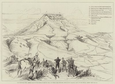 The Transvaal War, Sketch Plan of the Battle of Majuba Hill, as Viewed from the Hill above Mount Prospect Camp by Melton Prior