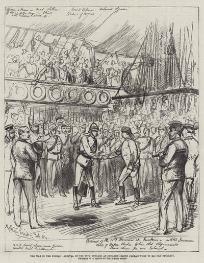 The War in the Soudan, Arrival of the 10th Hussars at Souakim, Baker Pasha