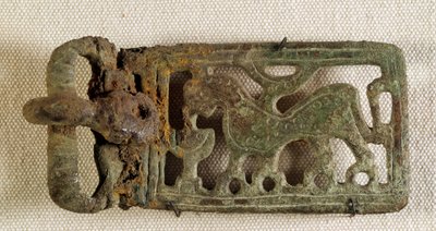 Merovingian Art: Belt Buckle Representing a Fantastic Animal by Merovingian Merovingian