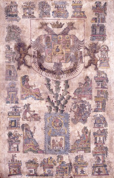 An Illuminated Document from Mexico, Showing the Coat of Arms of the Viceroy Sotomayor by Mexican School