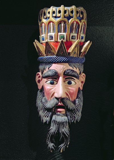 Mask of a king magus used in processions to celebrate the feast of the Epiphany in Mexico on 6 January by Mexican School