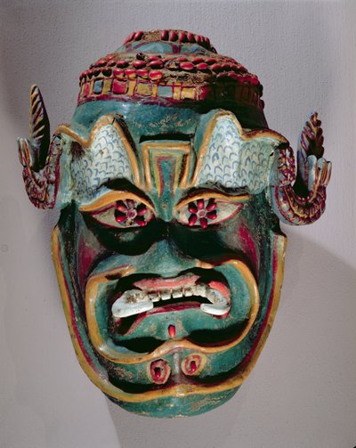 Ritual mask of Santiago used in the Mexican dance of the Moors and the Christians by Mexican School