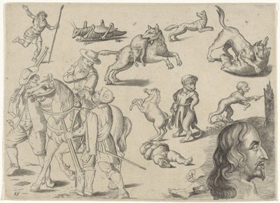Study Sheet with Drawing Examples: Figures and Animals by Michael Snijders