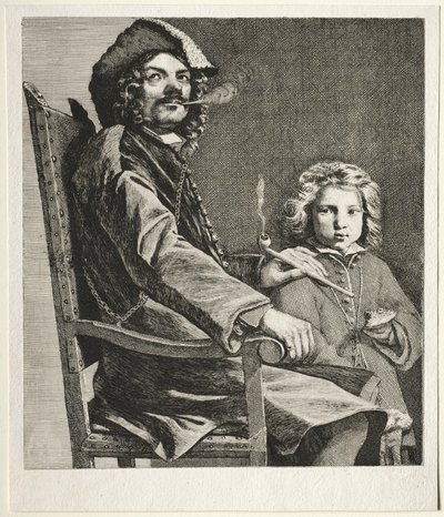 Man Smoking a Pipe and a Small Boy by Michael Sweerts