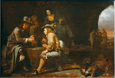 Soldiers Playing in a Cave Set Up as a Guardhouse, 1649 by Michael Sweerts