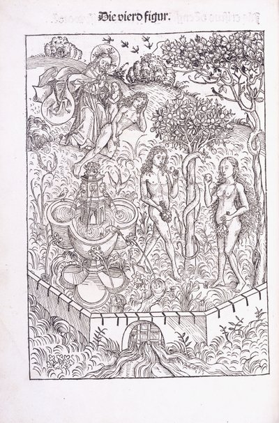 Adam and Eve in the Garden of Eden by Michael Wolgemuth