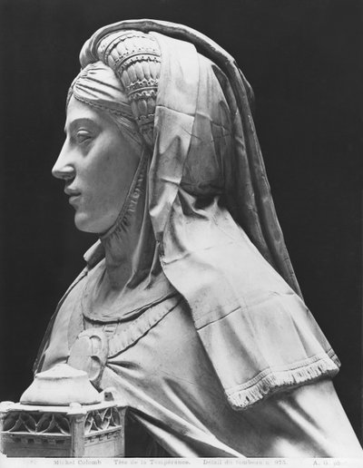 Nantes, St. Peter and St. Paul Cathedral, Tomb of Francis II, Duke of Brittany and Marguerite of Foix, head of Temperance, 1502-07 by Michel Colombe