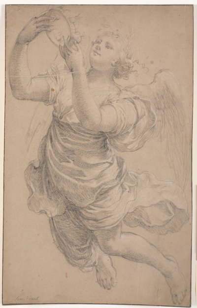 Flying Angel with a Crown Between Hands by Michel Corneille