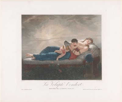 Personification of Voluptuousness and Amor, Sleeping in a Bed by Michel Dissard