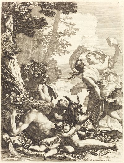 Bacchanal with Sleeping Bacchus by Michel Dorigny