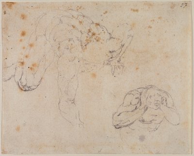Copy from the Last Judgment by Michelangelo (after) Buonarroti