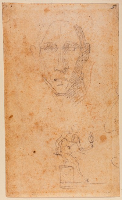 Head Study and Sketch of Diomedes with Palladius by Michelangelo (after) Buonarroti
