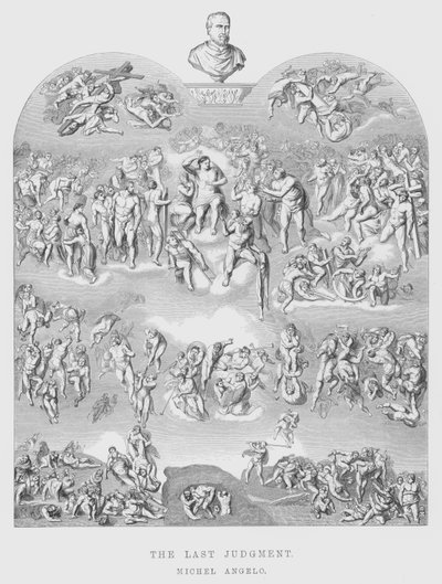 The Last Judgment (engraving) by Michelangelo (after) Buonarroti
