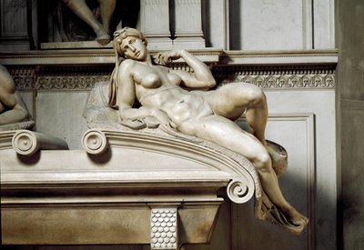 Allegory of the Aurora. Tomb of Laurent II of Medicis. Marble Sculpture 1531 by Michelangelo Buonarroti