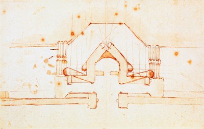 Drawing of Fortifications for Florence, design by Michelangelo Buonarroti, Italy by Michelangelo Buonarroti