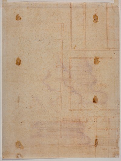 Fragmentary Floor Plan of the Convent of San Lorenzo by Michelangelo Buonarroti