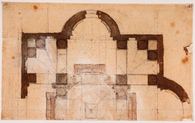 Partial plan for San Giovanni dei Fiorentini by Michelangelo Buonarroti