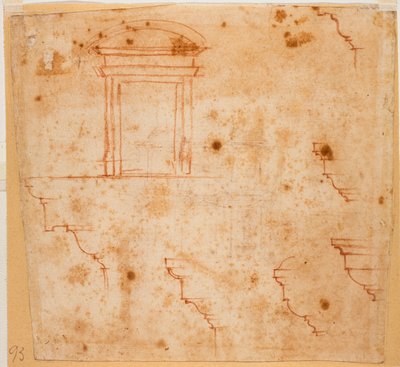 Plans for portals and architectural moldings by Michelangelo Buonarroti