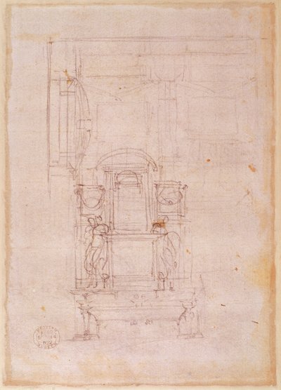 Preparatory Drawing for the Tomb of Pope Julius II by Michelangelo Buonarroti