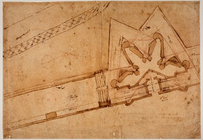 Study of Fortification for the Porta al Prato by Michelangelo Buonarroti
