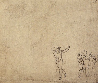 Study of Nude Figures by Michelangelo Buonarroti