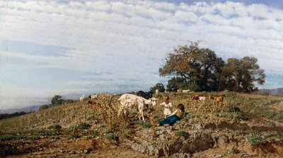 Countryside with Shepherds and Goats by Michele Cammarano